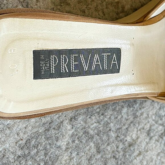 Vintage Prevata Italian leather fringe mule wedge sandals  sz 10 - Picture 7 of 7